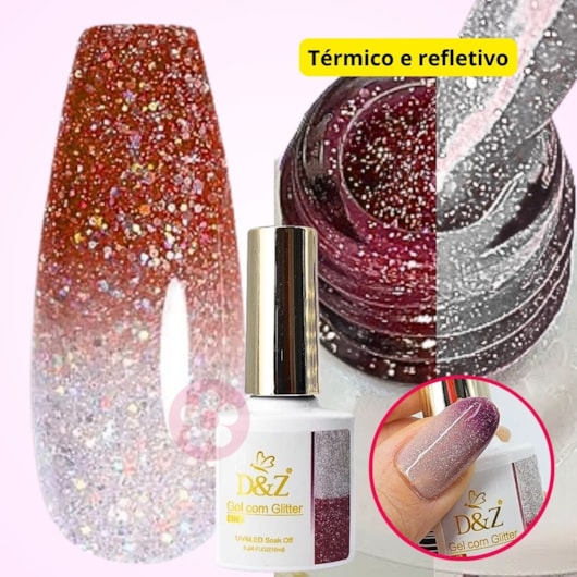 Esmalte em Gel Térmico Refletivo D&Z 10ml - Cor: 11 Rebu para unhas