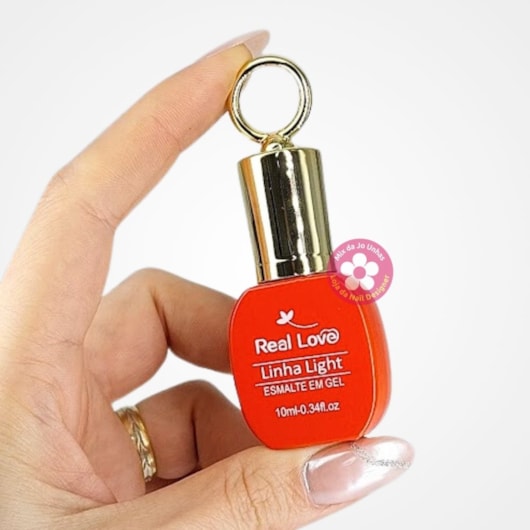 Esmalte em gel Transparente com brilho 150 10ml Real Love Chaveirinho para unhas