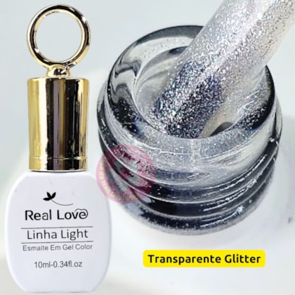 Esmalte em gel Transparente com brilho 150 10ml Real Love Chaveirinho