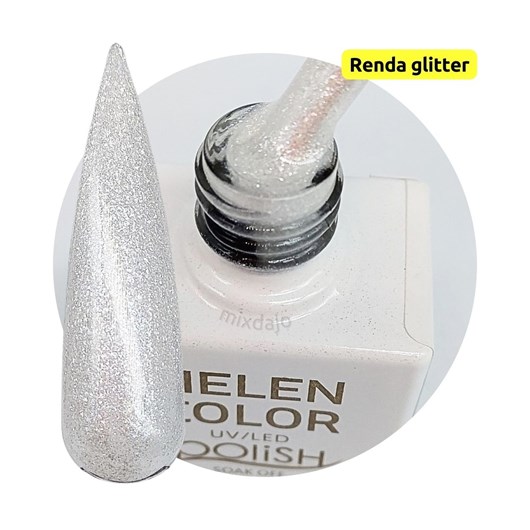 Esmalte em gel Transparente Glitter 15ml Helen Color para unhas