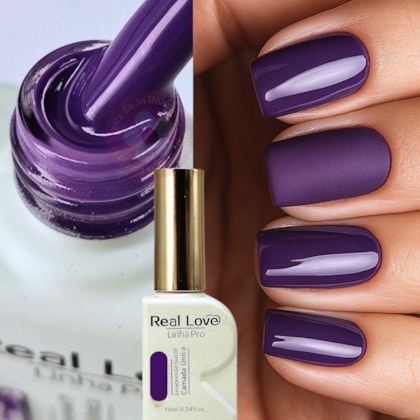Esmalte em gel Uva Intensa roxo fechado Linha PRO Real Love