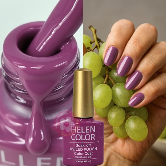 Esmalte em Gel Uva rosé fechado 10ml Helen Color 93 para unhas