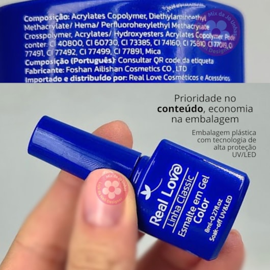 Esmalte em gel Verde Chá Matcha Vintage Real Love Linha Classic 8ml 021 para unhas