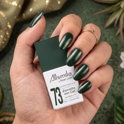 Esmalte em gel Verde Escuro Sem TPO AllSmile Real Love 73