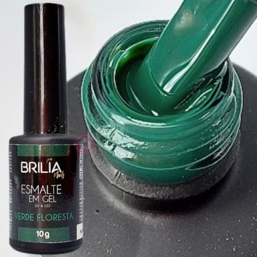 Esmalte em gel Verde Flores Brilia 10g para unhas