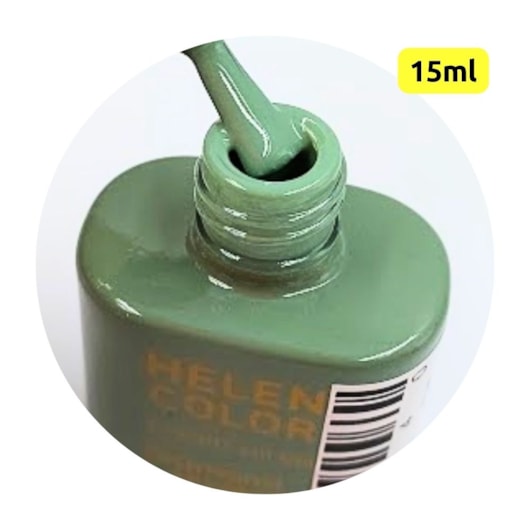 Esmalte em gel Verde Militar Helen Color 15ml Diamond 56 para unhas