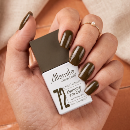 Esmalte em gel Verde Musgo Sem TPO AllSmile Real Love 72