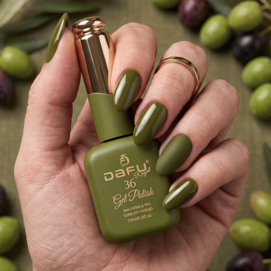 Esmalte em gel Verde Oliva 36 Dafu 12ml Infinito Glow para unhas
