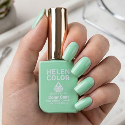 Esmalte em gel Verde pastel Helen Color 12ml Conexão 172