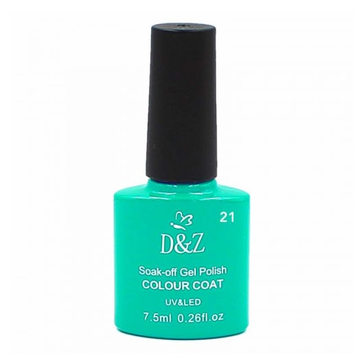 Esmalte em Gel Verde Tiffany 21 D&Z 7,5ml Linha B para unhas