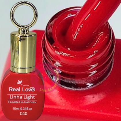 Esmalte em gel Vermelho 040 10ml Real Love Chaveirinho