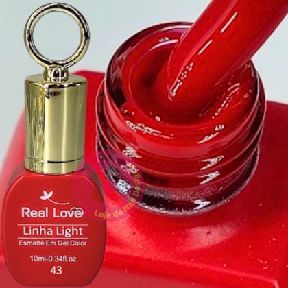 Esmalte em gel Vermelho 43 10ml Real Love Chaveirinho