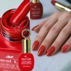 Esmalte em gel vermelho aberto 152 10ml Real Love Chaveirinho