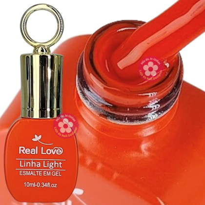 Esmalte em gel Vermelho alaranjado 151 10ml Real Love Chaveirinho