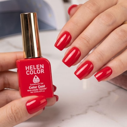 Esmalte em gel Vermelho alaranjado Helen Color 12ml Conexão 139