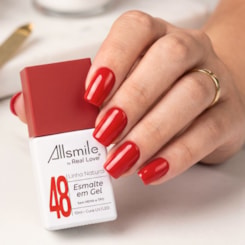 Esmalte em gel Vermelho Alaranjado Sem TPO AllSmile Real Love 48