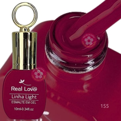 Esmalte em gel Vermelho cereja 155 10ml Real Love Chaveirinho