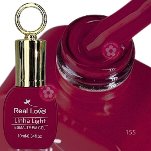 Esmalte em gel Vermelho cereja 155 10ml Real Love Chaveirinho para unhas