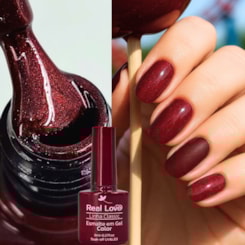Esmalte em gel Vermelho cintilante rebu Real Love Linha Classic 8ml 068