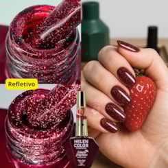 Esmalte em gel Vermelho cintilante refletivo Helen Color Fragrance 12ml