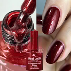 Esmalte em gel Vermelho Cintilante Vitral Real Love 8ml P218