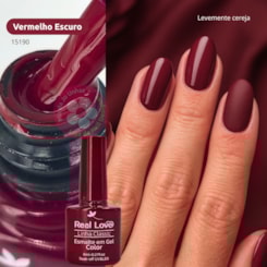 Esmalte em gel Vermelho Escuro Real Love Linha Classic 8ml 054
