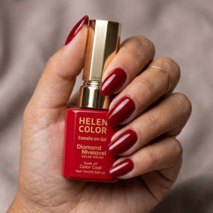 Esmalte em gel Vermelho Fechado Helen Color 15ml Diamond 40