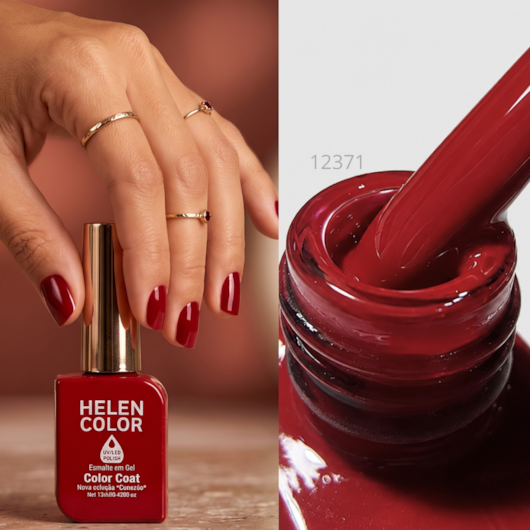 Esmalte em gel Vermelho Helen Color 12ml Conexão 117 para unhas