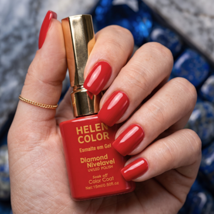 Esmalte em gel Vermelho Helen Color 15ml Diamond 36