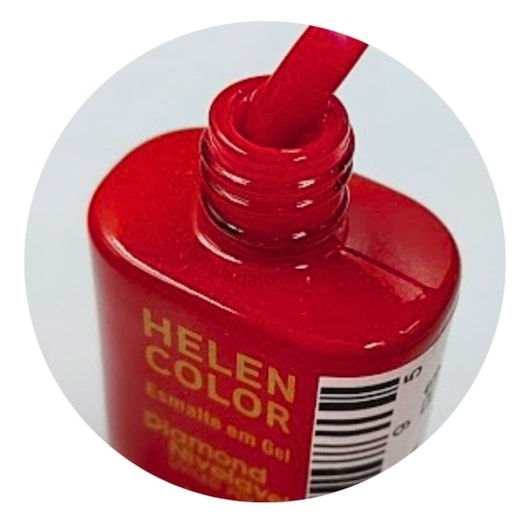 Esmalte em gel Vermelho Helen Color 15ml Diamond 37 para unhas