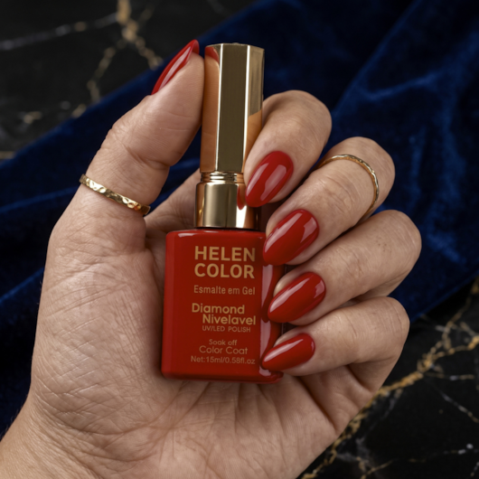 Esmalte em gel Vermelho Helen Color 15ml Diamond 39 para unhas