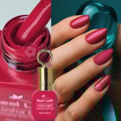 Esmalte em gel Vermelho melancia 154 10ml Real Love Chaveirinho Esmalte em gel Vermelho melancia 154 10ml Real Love Chaveirinho