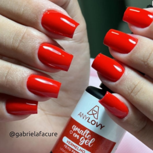 Esmalte em gel Vermelho paixão Any Love 10g para unhas