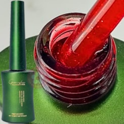 Esmalte em Gel vermelho Rebu com glitter vitral 96 12ml