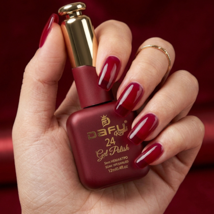 Esmalte em gel Vermelho Rebu Translúcido 24 Dafu 12ml Infinito Glow