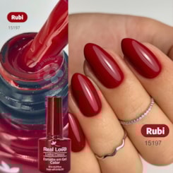 Esmalte em gel Vermelho Rubi Clássico Real Love Linha Classic 8ml 052