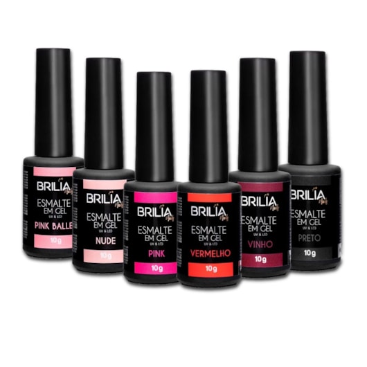 Esmalte em Gel Vermelho Vitral Brilia Nails 10g Vinho Rebu para unhas