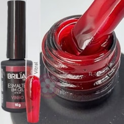 Esmalte em Gel Vermelho Vitral Brilia Nails 10g Vinho Rebu