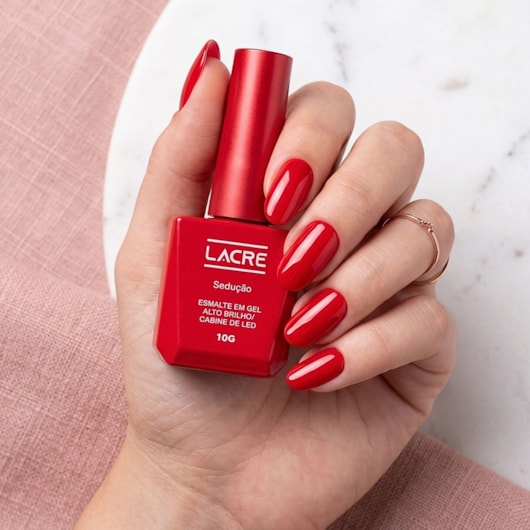 Esmalte em gel Vermelho Vivo Sedução Lacre 10g para unhas