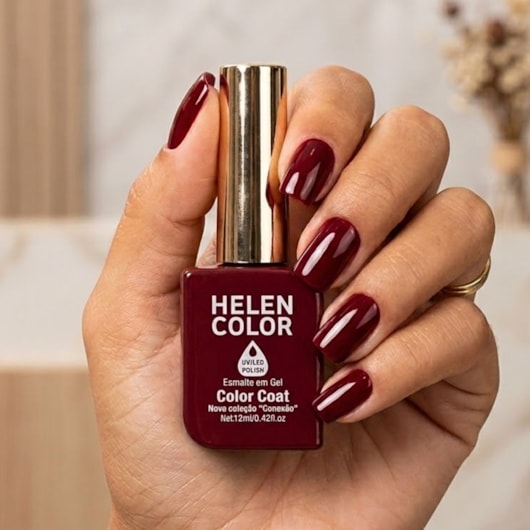 Esmalte em gel Vinho Cabernet Helen Color Conexão para unhas