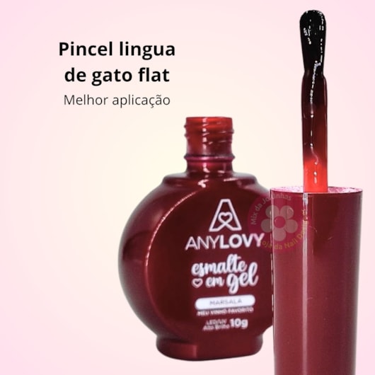 Esmalte em gel Vinho Rebu Vermelho vitral Any Love 10g Marsala para unhas