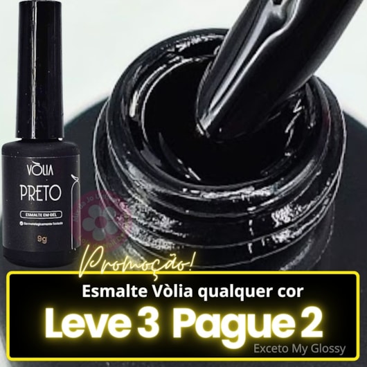 Esmalte em Gel Volia Preto 9g para unhas