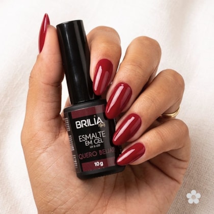 Esmalte Gel Bordô Brilia 10g UV/LED Quero beijar