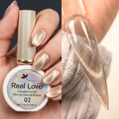 Esmalte gel olho de gato Real Love Refletivo 02 Magnético