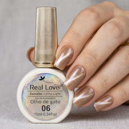 Esmalte gel olho de gato Real Love Refletivo 06 Champagne Magnético