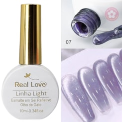 Esmalte gel olho de gato Real Love Refletivo 07 Lilás metálico Magnético