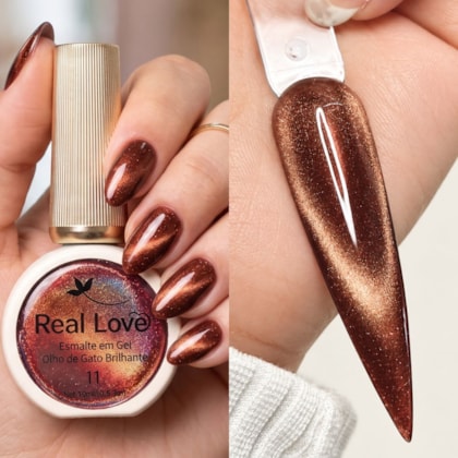 Esmalte gel olho de gato Real Love Refletivo 11 Magnético