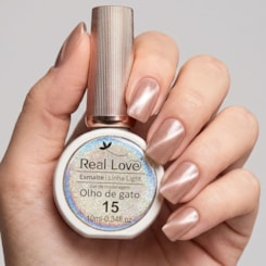 Esmalte gel olho de gato Real Love Refletivo 15 Nude elegante Magnético Esmalte gel olho de gato Real Love Refletivo 15 Nude elegante Magnético