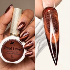 Esmalte gel olho de gato Real Love Refletivo 21 Magnético