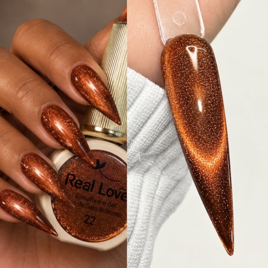 Esmalte gel olho de gato Real Love Refletivo 22 Magnético para unhas
